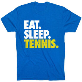 Tennis T-Shirt Short Sleeve Eat. Sleep. Tennis. [Royal/Adult Large] -SS