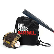 Baseball Drawstring Backpack Eat. Sleep. Baseball.