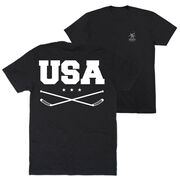 Hockey Short Sleeve T-Shirt - USA (Back Design)