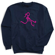 Field Hockey Crewneck Sweatshirt - Neon Pink Field Hockey Girl