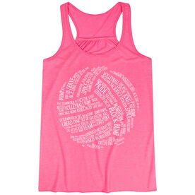 Volleyball Flowy Racerback Tank Top - Volleyball Words