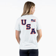 Hockey Short Sleeve T-Shirt - Hockey USA Gold (Back Design)