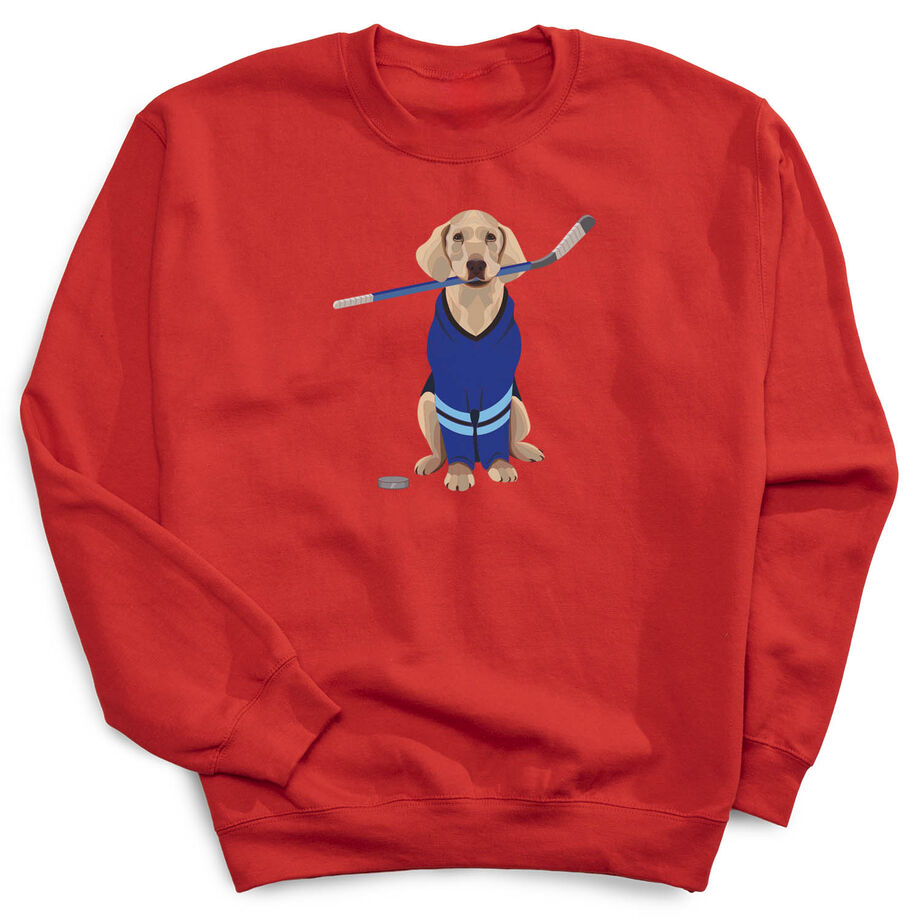 Hockey Crewneck Sweatshirt - Puck The Hockey Dog