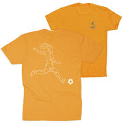 Soccer Short Sleeve T-Shirt - Soccer Girl Player Sketch (Back Design)