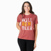 Running Short Sleeve T- Shirt - Will Run For Beer