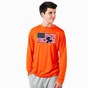 Hockey Long Sleeve Performance Tee - Patriotic Hockey