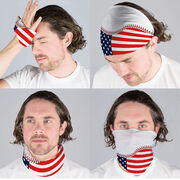 Baseball Multifunctional Headwear - American Flag Ball RokBAND