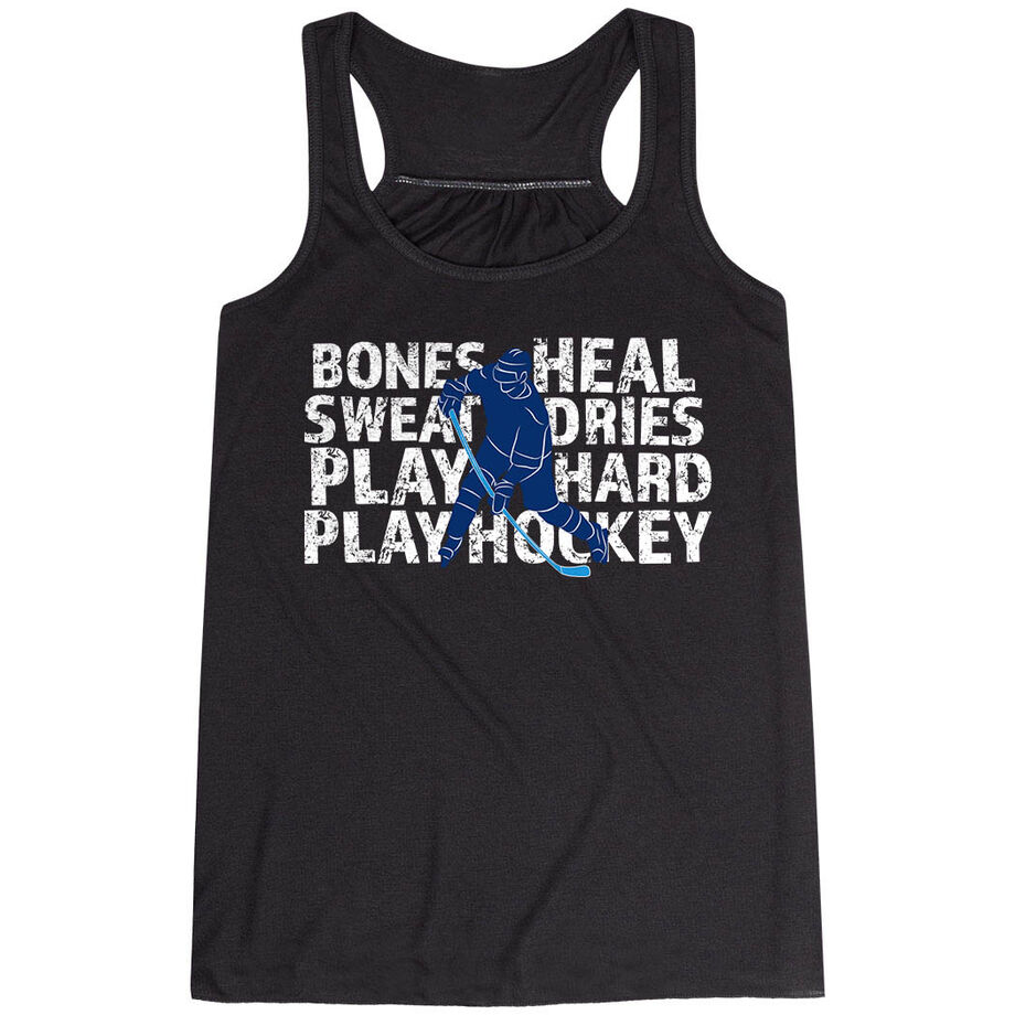 Hockey Flowy Racerback Tank Top - Bones Heal Hockey