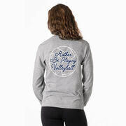 Volleyball Tshirt Long Sleeve - I'd Rather Be Playing Volleyball (Back Design)
