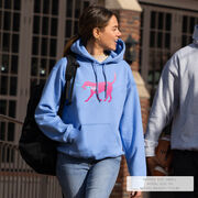 Girls Lacrosse Hooded Sweatshirt - LuLa the Lax Dog (Pink)