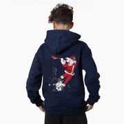 Guys Lacrosse Hooded Sweatshirt - Santa Laxer (Back Design)