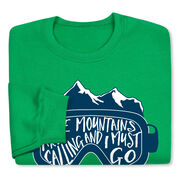 Skiing Crewneck Sweatshirt - The Mountains Are Calling