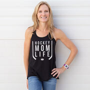 Hockey Flowy Racerback Tank Top - Hockey Mom Life