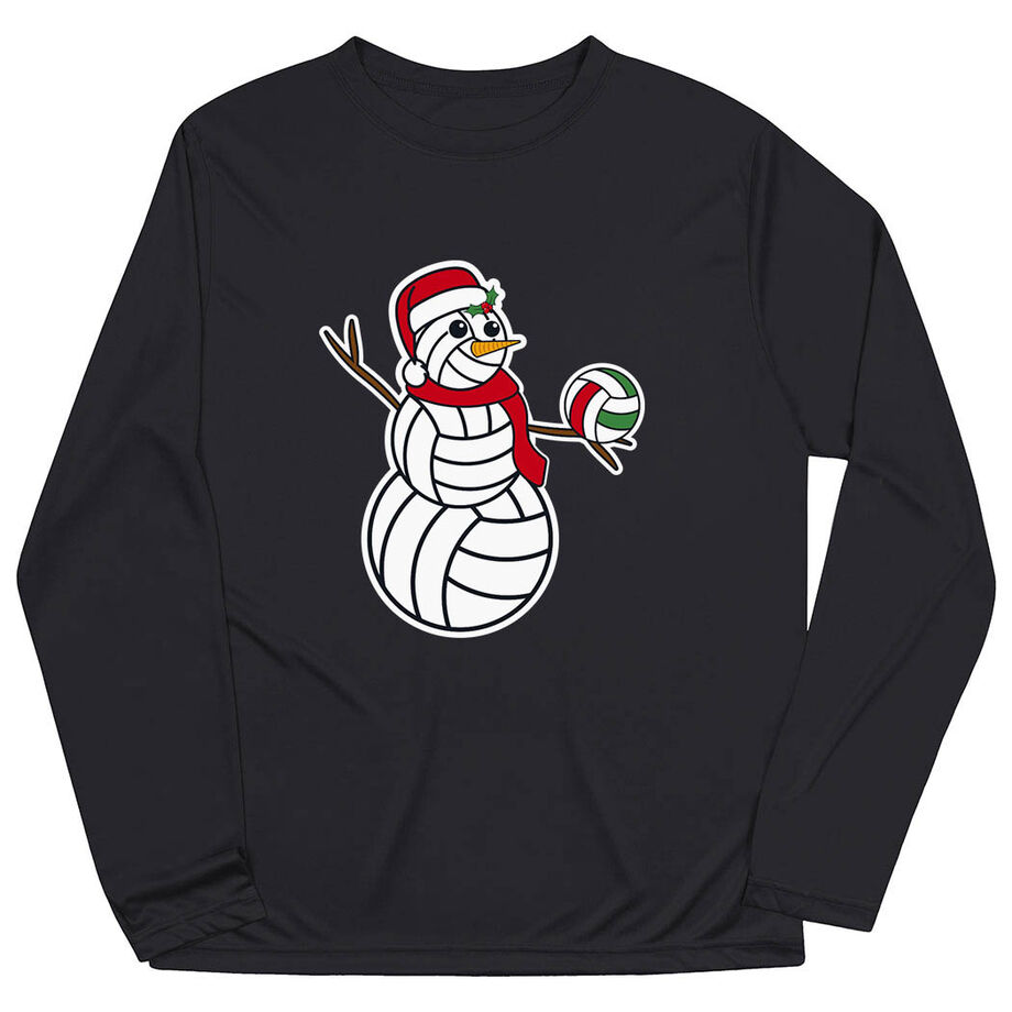 Volleyball Long Sleeve Performance Tee - Serving Holiday Cheer