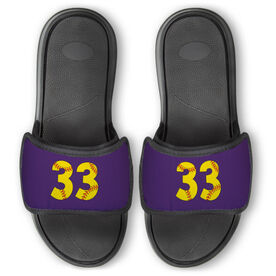 Softball Repwell&reg; Slide Sandals - Softball Number Stitches