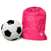 Soccer Sport Pack Cinch Sack - Soccer Girl Player Sketch