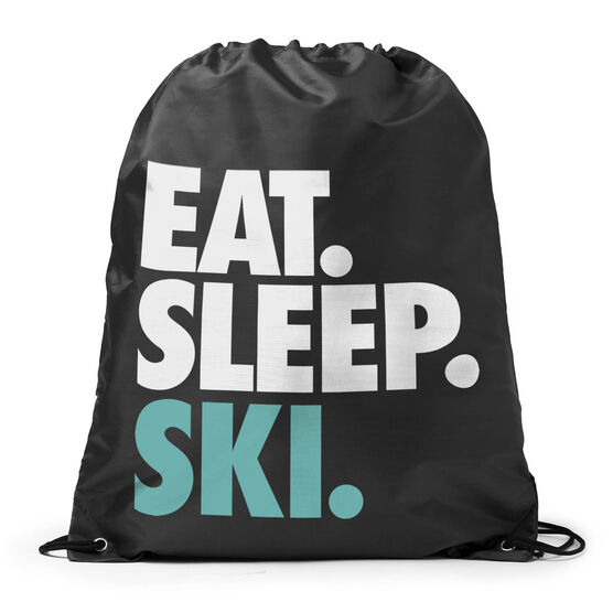 Skiing & Snowboarding Drawstring Backpack Eat. Sleep. Ski.