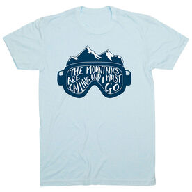 Skiing & Snowboarding Short Sleeve T-Shirt - The Mountains Are Calling