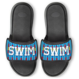 Swimming Repwell&reg; Slide Sandals - Swim Lanes with Bold Text