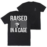 Baseball Short Sleeve T-Shirt - Raised in a Cage Baseball (Back Design)