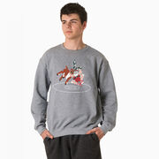 Wrestling Crewneck Sweatshirt - Wrestling Reindeer