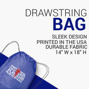 Football Drawstring Backpack Bones Saying