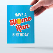 Softball Birthday Greeting Card - Home Run