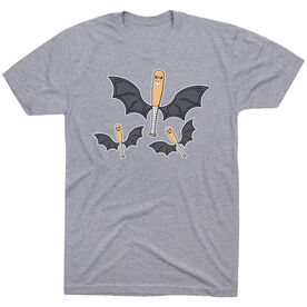 Baseball Short Sleeve T-Shirt - It's Bats [Adult Small/Gray] - SS