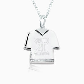 Sterling Silver Personalized Jersey Necklace Name Number and Team