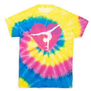 Gymnastics Short Sleeve T-Shirt - Gymnast Heart Tie Dye