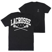 Guys Lacrosse Short Sleeve T-Shirt - Crossed Sticks (Back Design)