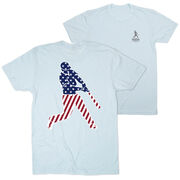 Baseball Short Sleeve T-Shirt - Baseball Stars and Stripes Player (Back Design)
