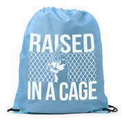 Raised In A Cage Baseball Drawstring Backpack