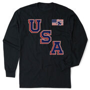 Hockey Tshirt Long Sleeve - Hockey USA Gold