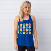 Softball Flowy Racerback Tank Top - Softball Makes Me Happy