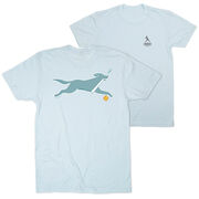 Softball Short Sleeve T-Shirt - Mitts the Softball Dog (Back Design)