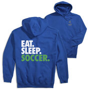 Soccer Hooded Sweatshirt - Eat. Sleep. Soccer (Back Design) [Youth Medium/Royal] - SS