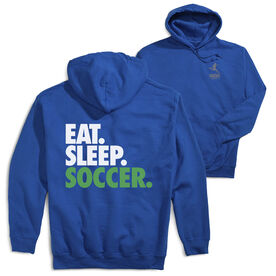 Soccer Hooded Sweatshirt - Eat. Sleep. Soccer (Back Design) [Youth Medium/Royal] - SS