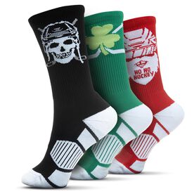 Hockey Woven Mid-Calf Sock Set - Holiday Collection