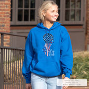 Girls Lacrosse Hooded Sweatshirt - Patriotic Lax Girl