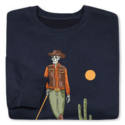 Guys Lacrosse Crewneck Sweatshirt - Slingin Heat In The High Noon