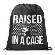 Raised In A Cage Baseball Drawstring Backpack