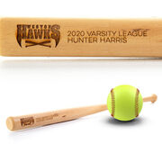 Engraved Mini Softball Bat - Logo With Text