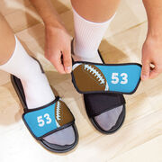 Football Repwell&reg; Sandal Straps - Ball and Number Reflected
