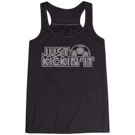 Soccer Flowy Racerback Tank Top - Just Kickin' It