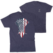 Guys Lacrosse Short Sleeve T-Shirt - Patriotic Stick (Back Design)