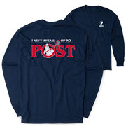Guys Lacrosse T-Shirt Long Sleeve - Ain't Afraid of No Post (Back Design)