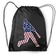 Baseball Drawstring Backpack - Baseball Stars and Stripes Player