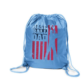 Baseball Drawstring Backpack - Baseball Dad American Flag