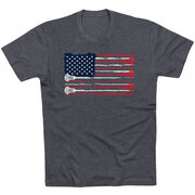 Guys Lacrosse Short Sleeve T-Shirt - American Flag